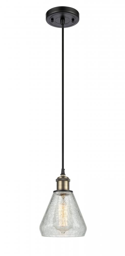 Conesus - 1 Light - 6 inch - Black Antique Brass - Cord hung - Mini Pendant