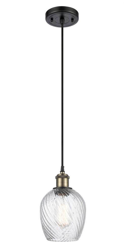 Salina - 1 Light - 6 inch - Black Antique Brass - Cord hung - Mini Pendant