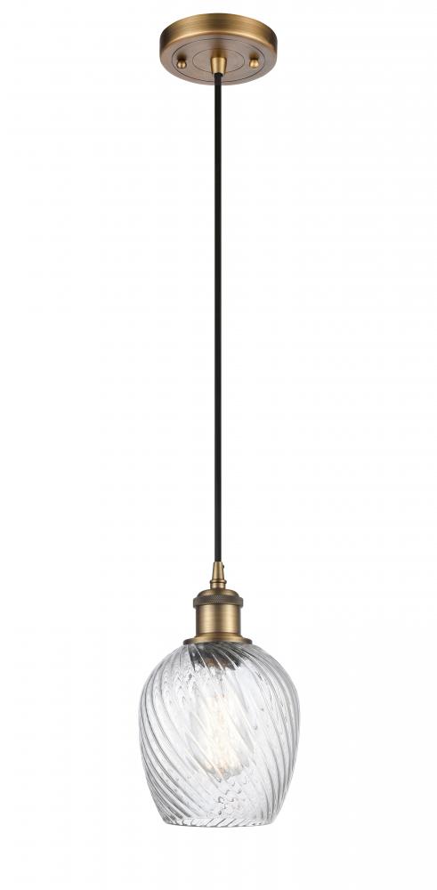 Salina - 1 Light - 6 inch - Brushed Brass - Cord hung - Mini Pendant