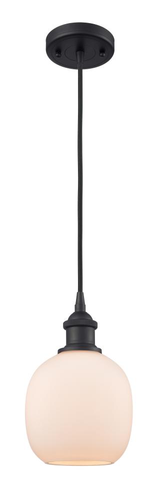 Belfast - 1 Light - 6 inch - Matte Black - Cord hung - Mini Pendant