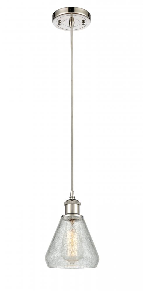Conesus - 1 Light - 6 inch - Polished Nickel - Cord hung - Mini Pendant