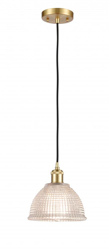Arietta - 1 Light - 8 inch - Satin Gold - Cord hung - Mini Pendant