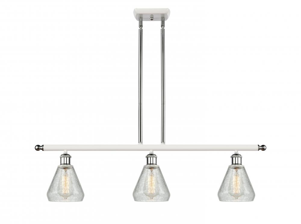Conesus - 3 Light - 36 inch - White Polished Chrome - Cord hung - Island Light
