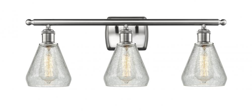 Conesus - 3 Light - 26 inch - Brushed Satin Nickel - Bath Vanity Light