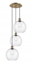 Innovations Lighting 113B-3P-AB-G122-10 - Athens - 3 Light - 17 inch - Antique Brass - Cord Hung - Multi Pendant