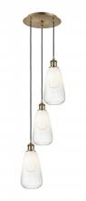 Innovations Lighting 113B-3P-AB-G480-6OP - Brookhaven Almond - 3 Light - 13 inch - Antique Brass - Cord Hung - Multi Pendant