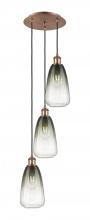Innovations Lighting 113B-3P-AC-G480-6SL - Brookhaven Almond - 3 Light - 13 inch - Antique Copper - Cord Hung - Multi Pendant