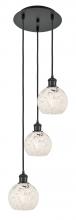 Innovations Lighting 113B-3P-BK-G1216-6WM - White Mouchette - 3 Light - 13 inch - Matte Black - Cord Hung - Multi Pendant