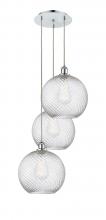 Innovations Lighting 113B-3P-PC-G1214-12 - Athens Twisted Swirl - 3 Light - 18 inch - Polished Chrome - Cord hung - Multi Pendant