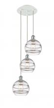 Innovations Lighting 113B-3P-WPC-G556-8CL - Rochester - 3 Light - 15 inch - White Polished Chrome - Cord Hung - Multi Pendant