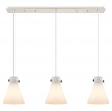Innovations Lighting 123-410-1PS-PN-G411-8WH - Newton Cone - 3 Light - 40 inch - Polished Nickel - Linear Pendant