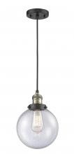 Innovations Lighting 201C-BAB-G204-8 - Beacon - 1 Light - 8 inch - Black Antique Brass - Cord hung - Mini Pendant