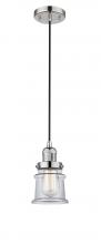 Innovations Lighting 201C-PN-G182S - Canton - 1 Light - 5 inch - Polished Nickel - Cord hung - Mini Pendant