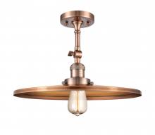 Innovations Lighting 201F-AC-MFR-AC-16 - Railroad - 1 Light - 16 inch - Antique Copper - Adjustable Semi-Flush Mount