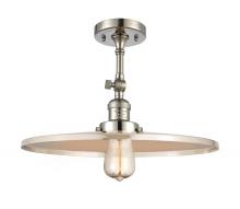 Innovations Lighting 201F-PN-MFR-PN-16 - Railroad - 1 Light - 16 inch - Polished Nickel - Semi-Flush Mount