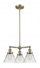 Innovations Lighting 207-AB-G42-LED - Cone - 3 Light - 22 inch - Antique Brass - Stem Hung - Chandelier