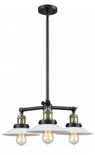 Innovations Lighting 207-BAB-G1-LED - Halophane - 3 Light - 22 inch - Black Antique Brass - Stem Hung - Chandelier