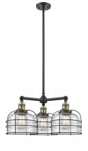 Innovations Lighting 207-BAB-G74-CE-LED - Bell Cage - 3 Light - 24 inch - Black Antique Brass - Stem Hung - Chandelier