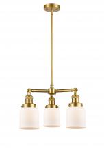 Innovations Lighting 207-SG-G51-LED - Bell - 3 Light - 19 inch - Satin Gold - Stem Hung - Chandelier