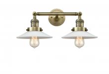 Innovations Lighting 208-AB-G1 - Halophane - 2 Light - 18 inch - Antique Brass - Bath Vanity Light