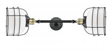 Innovations Lighting 208L-BAB-G71-CE - Bell Cage - 2 Light - 9 inch - Black Antique Brass - Bath Vanity Light