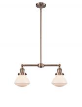 Innovations Lighting 209-AC-G321 - Olean - 2 Light - 22 inch - Antique Copper - Stem Hung - Island Light