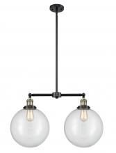 Innovations Lighting 209-BAB-G202-12 - Beacon - 2 Light - 27 inch - Black Antique Brass - Stem Hung - Island Light