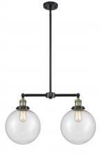 Innovations Lighting 209-BAB-G204-10 - Beacon - 2 Light - 25 inch - Black Antique Brass - Stem Hung - Island Light