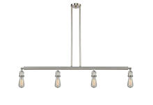 Innovations Lighting 214-SN - Bare Bulb - 4 Light - 48 inch - Brushed Satin Nickel - Stem Hung - Island Light