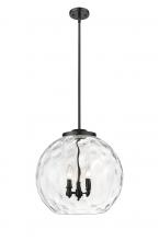 Innovations Lighting 221-3S-BK-G1215-18 - Athens Water Glass - 3 Light - 18 inch - Matte Black - Cord hung - Pendant