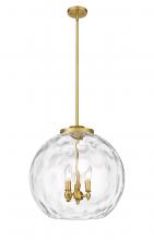  221-3S-SG-G1215-18 - Athens Water Glass - 3 Light - 18 inch - Satin Gold - Cord hung - Pendant