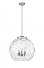 Innovations Lighting 221-3S-SN-G1215-18 - Athens Water Glass - 3 Light - 18 inch - Brushed Satin Nickel - Cord hung - Pendant