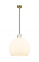 Innovations Lighting 410-1PL-BB-G410-18WH - Newton Sphere - 1 Light - 18 inch - Brushed Brass - Cord hung - Pendant