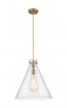 Innovations Lighting 410-1PL-BB-G411-18SDY - Newton Cone - 1 Light - 18 inch - Brushed Brass - Cord hung - Pendant