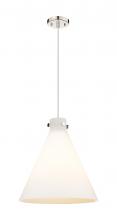 Innovations Lighting 410-1PL-PN-G411-18WH - Newton Cone - 1 Light - 18 inch - Polished Nickel - Cord hung - Pendant