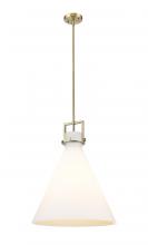 Innovations Lighting 411-1SL-BB-G411-18WH - Newton Cone - 1 Light - 18 inch - Brushed Brass - Cord hung - Pendant