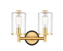 Innovations Lighting 418-2W-BSG-CL - Marlowe - 2 Light - 14 inch - Black Satin Gold - Bath Vanity Light
