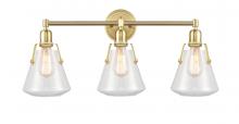 Innovations Lighting 422-3W-SB-7CL - Luna - 3 Light - 29 inch - Satin Brass - Bath Vanity Light
