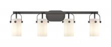 Innovations Lighting 423-4W-BK-G423-7WH - Pilaster - 4 Light - 35 inch - Matte Black - Bath Vanity Light