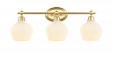 Innovations Lighting 438-3W-SB-W - Amina - 3 Light - 27 inch - Satin Brass - Bath Vanity Light