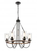 Innovations Lighting 442-6CR-BK-SDY-LED - Paladin - 6 Light - 25 inch - Matte Black - Chain Hung - Chandelier