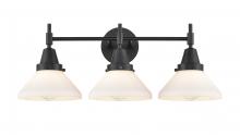 Innovations Lighting 447-3W-BK-W-LED - Caden - 3 Light - 26 inch - Matte Black - Bath Vanity Light