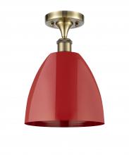 Innovations Lighting 516-1C-AB-MBD-9-RD - Plymouth - 1 Light - 9 inch - Antique Brass - Semi-Flush Mount