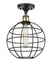 Innovations Lighting 516-1C-BAB-CE-10-BK - Lake Placid - 1 Light - 10 inch - Black Antique Brass - Semi-Flush Mount