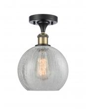 Innovations Lighting 516-1C-BAB-G125 - Athens - 1 Light - 8 inch - Black Antique Brass - Semi-Flush Mount