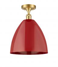 Innovations Lighting 516-1C-SG-MBD-12-RD - Plymouth - 1 Light - 12 inch - Satin Gold - Semi-Flush Mount