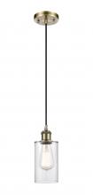 Innovations Lighting 516-1P-AB-G802 - Clymer - 1 Light - 4 inch - Antique Brass - Cord hung - Mini Pendant