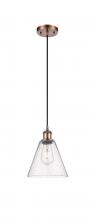 Innovations Lighting 516-1P-AC-GBC-84 - Berkshire - 1 Light - 8 inch - Antique Copper - Cord hung - Mini Pendant