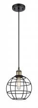 Innovations Lighting 516-1P-BAB-CE-8-BK - Lake Placid - 1 Light - 8 inch - Black Antique Brass - Mini Pendant