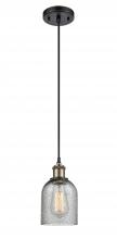 Innovations Lighting 516-1P-BAB-G257 - Caledonia - 1 Light - 5 inch - Black Antique Brass - Cord hung - Mini Pendant